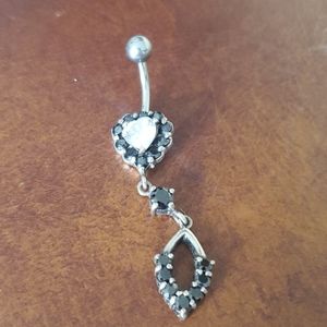 Beautiful heart belly button ring